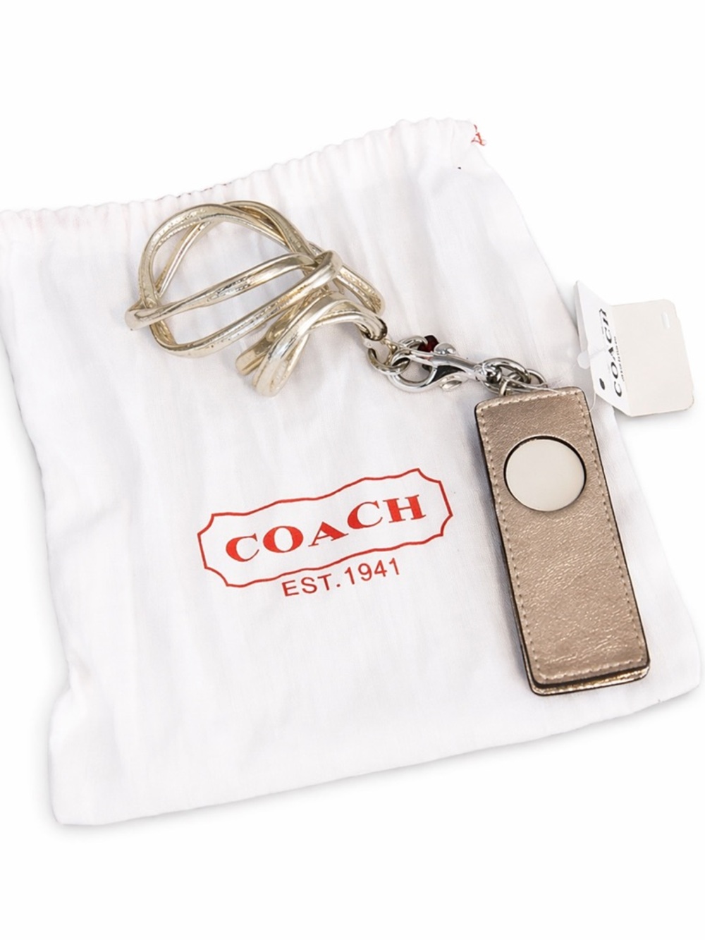 COACH Women’s Metallic IPOD Shuffle Leather Cover Case Lanyard NEW